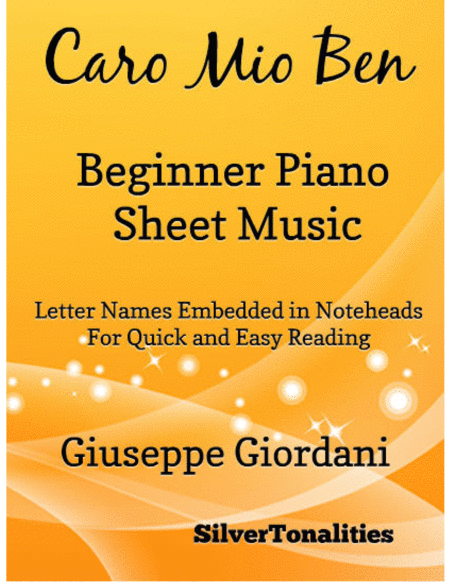 Caro Mio Ben Beginner Piano Sheet Music Sheet Music