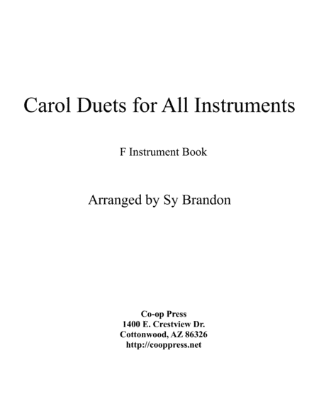 Carol Duets For All Instruments F Book Sheet Music