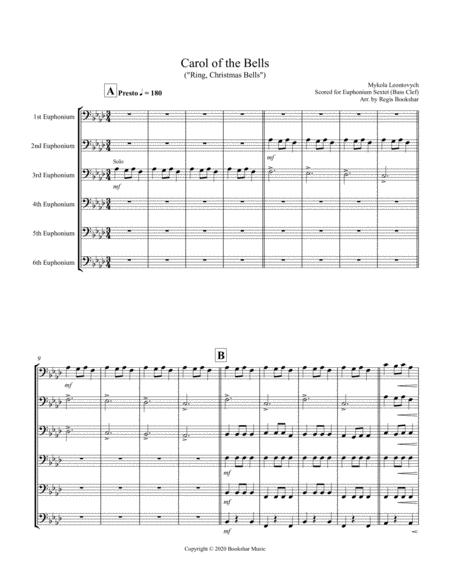 Carol Of The Bells F Min Euphonium Sextet Bass Clef Sheet Music