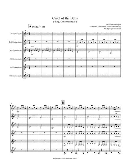 Carol Of The Bells F Min Euphonium Sextet Treble Clef Sheet Music