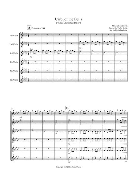 Free Sheet Music Carol Of The Bells F Min Violin Sextet