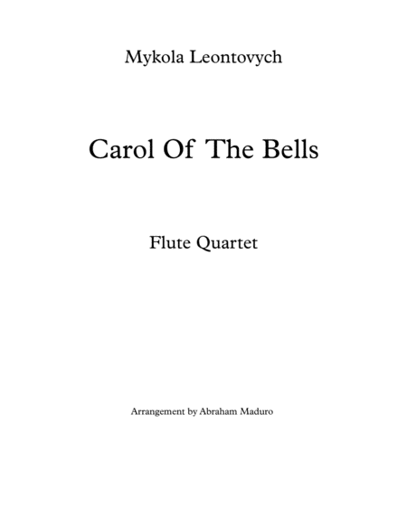 Free Sheet Music Carol Of The Bells Flute Quartet