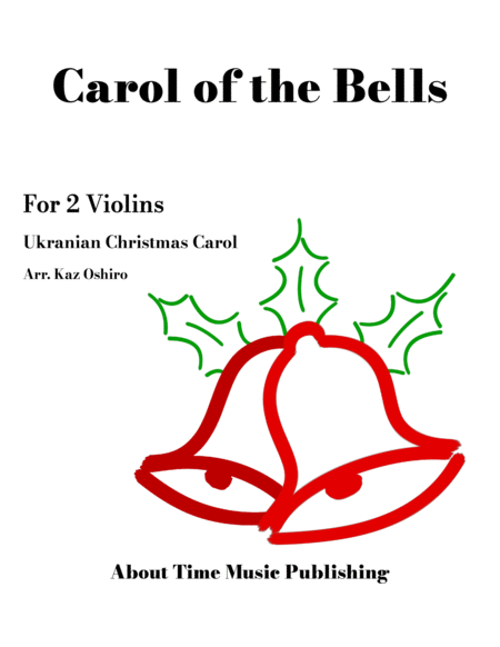 Carol Of The Bells For 2 Violins Violin Duet G Minor Sheet Music