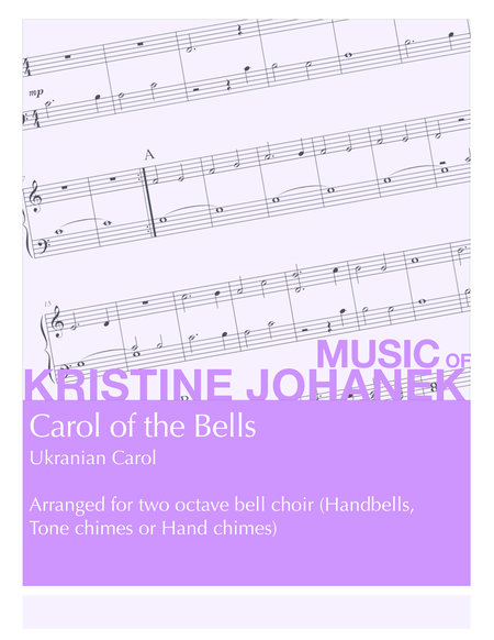 Carol Of The Bells Ukranian Carol 2 Octave Handbells Tone Chimes Or Hand Chimes Sheet Music