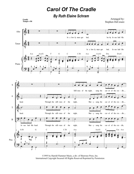 Carol Of The Cradle For Satb Sheet Music