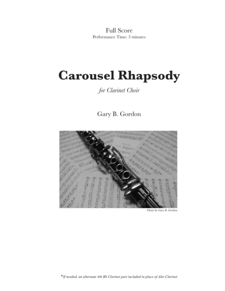 Free Sheet Music Carousel Rhapsody For Clarinet Choir