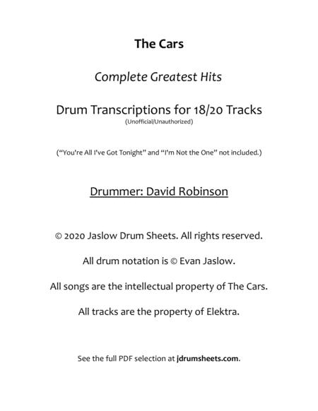 Free Sheet Music Cars The Almost Complete Greatest Hits Drum Transcription