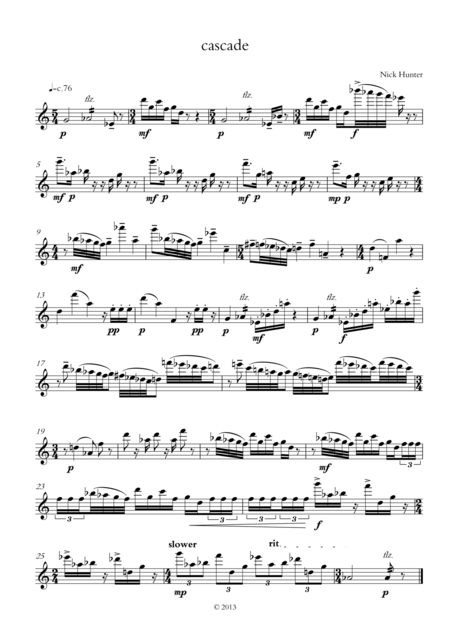 Free Sheet Music Cascade And Flutterings