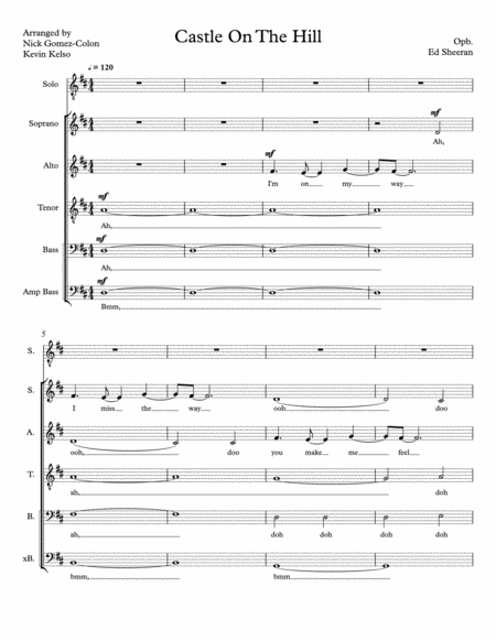 Castle On The Hill A Cappella Sheet Music