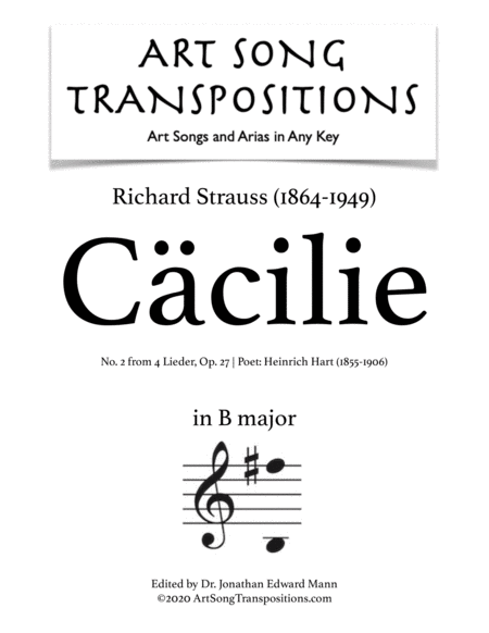 Free Sheet Music Ccilie Op 27 No 2 Transposed To B Major