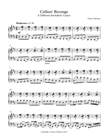 Free Sheet Music Cellists Revenge A Different Pachelbels Canon