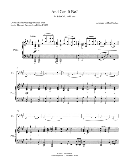 Cello And Can It Be Theme And Variations Sheet Music