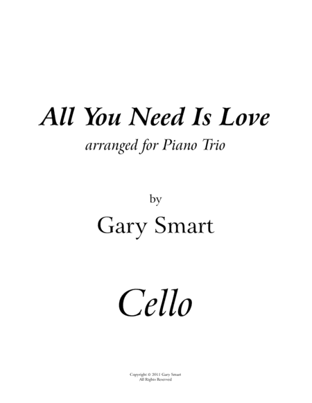 Free Sheet Music Cello Part For All You Need Is Love Arr For Piano Trio