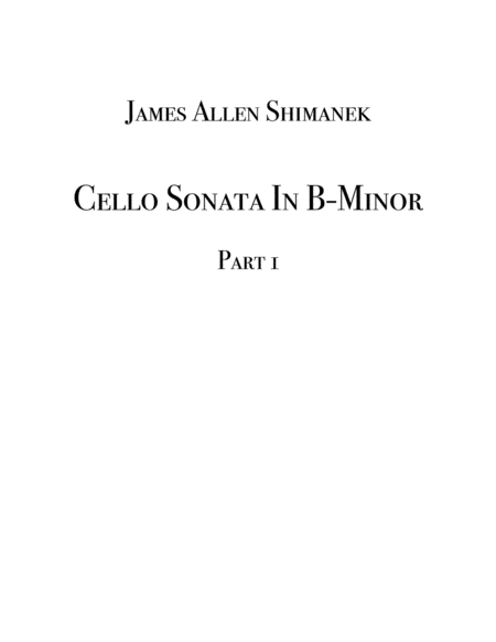 Cello Sonata In B Minor Part 1 Sheet Music