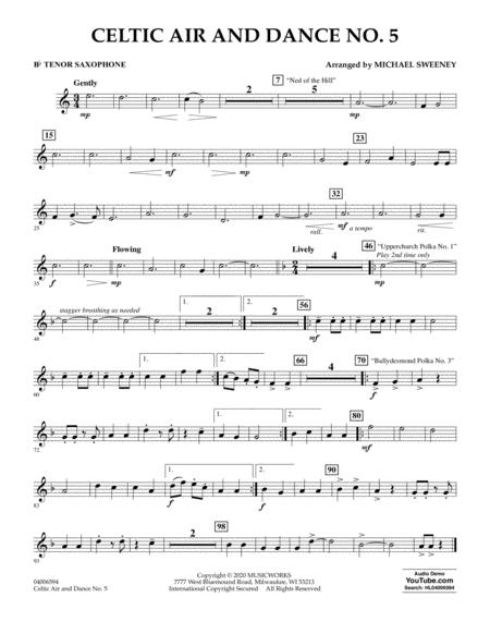 Free Sheet Music Celtic Air And Dance No 5 Bb Tenor Saxophone