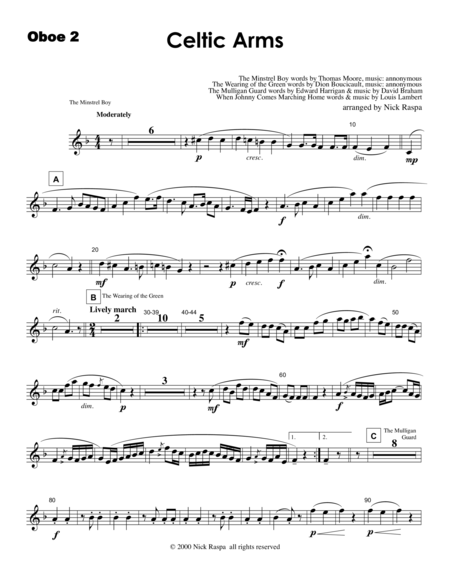 Celtic Arms Oboe 2 Part Sheet Music