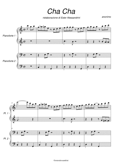 Free Sheet Music Cha Cha Piano 4 Hands