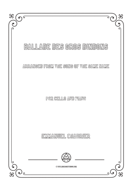 Free Sheet Music Chabrier Ballade Des Gros Dindons For Cello And Piano