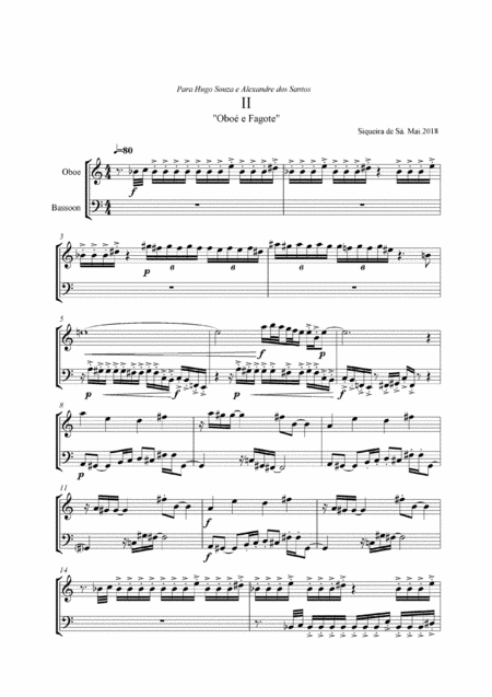 Challenge For Oboe And Fagote Sheet Music