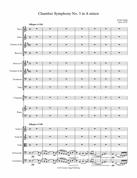 Chamber Symphony No 3 In A Minor Sheet Music