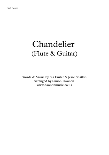 Free Sheet Music Chandelier Flute Guitar