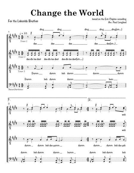 Change The World Ttbb Acappella Sheet Music