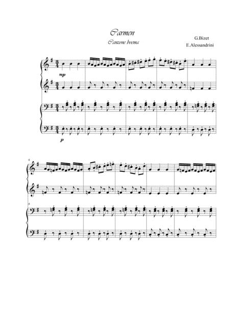 Free Sheet Music Chanson Boheme Piano 4 Hands