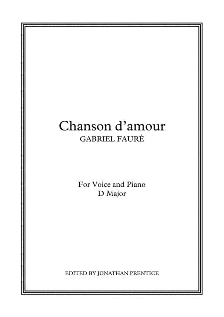 Free Sheet Music Chanson D Amour D Major