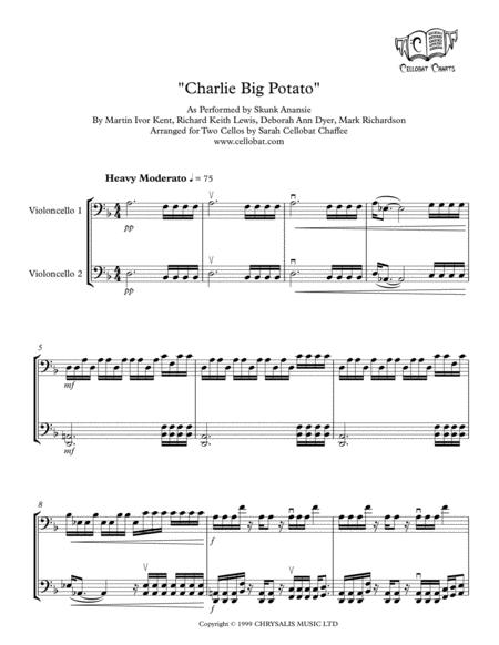 Free Sheet Music Charlie Big Potato Cello Duet Skunk Anansie Arr Cellobat