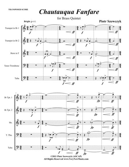 Chautauqua Fanfare For Brass Quintet Sheet Music