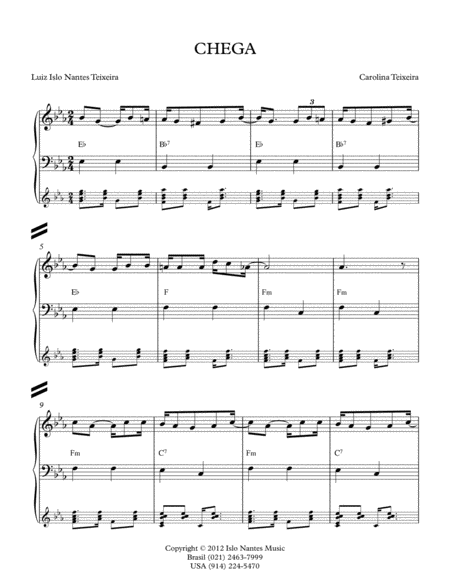 Free Sheet Music Chega