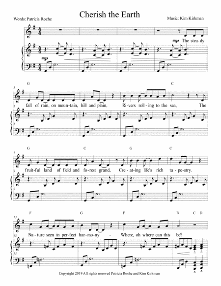 Cherish The Earth Solo Sheet Music