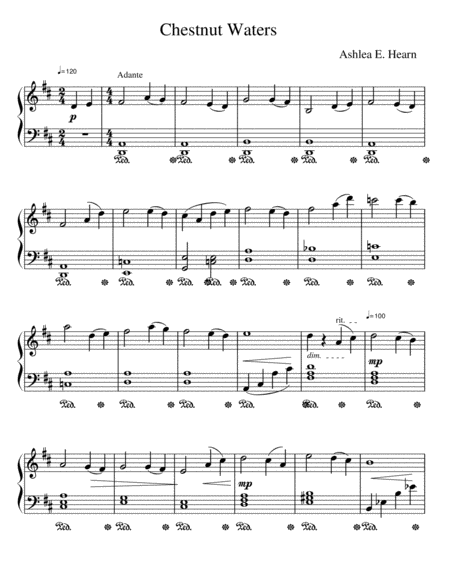 Free Sheet Music Chestnut Waters