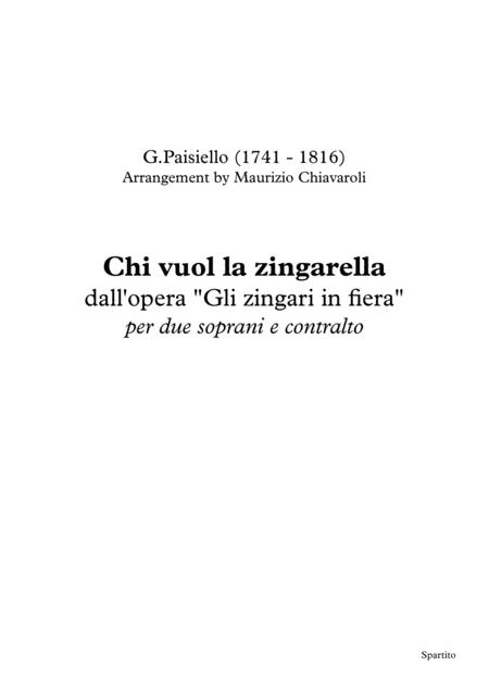 Chi Vuol La Zingarella Choral Version Sheet Music