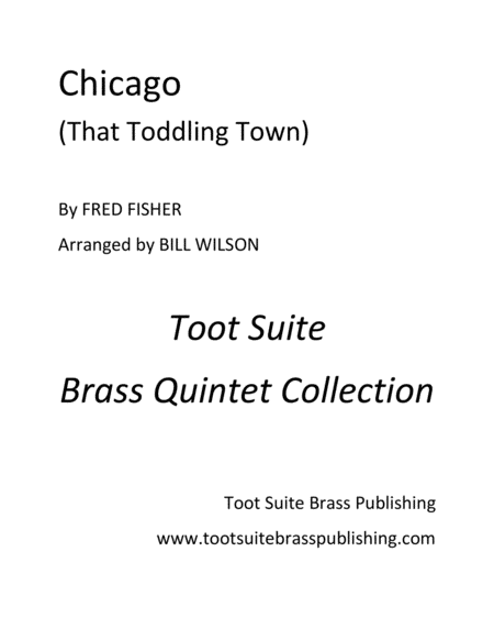 Chicago That Toddling Town Sheet Music