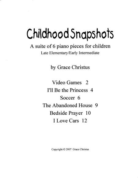 Free Sheet Music Childhood Snapshots