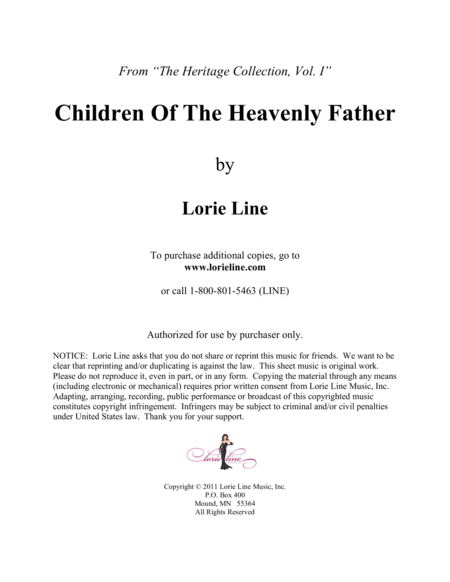 Free Sheet Music Children Of The Heavenly Father