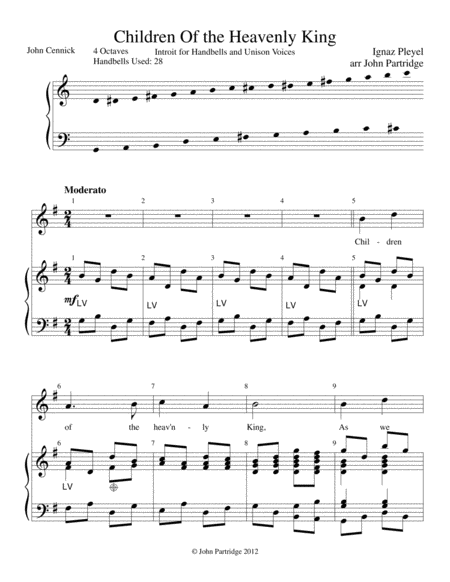 Free Sheet Music Children Of The Heavenly King