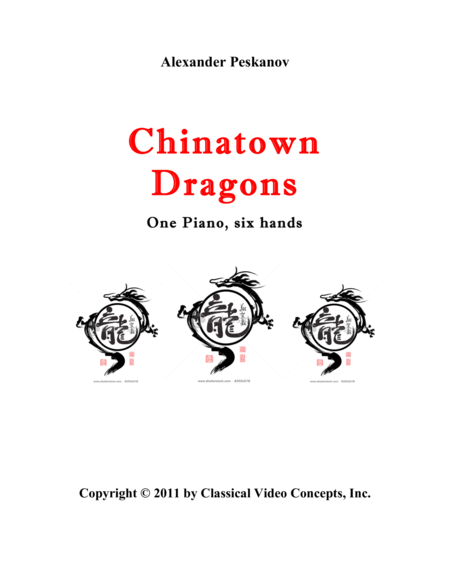Free Sheet Music Chinatown Dragons Piano Trio 1 Piano 6 Hands