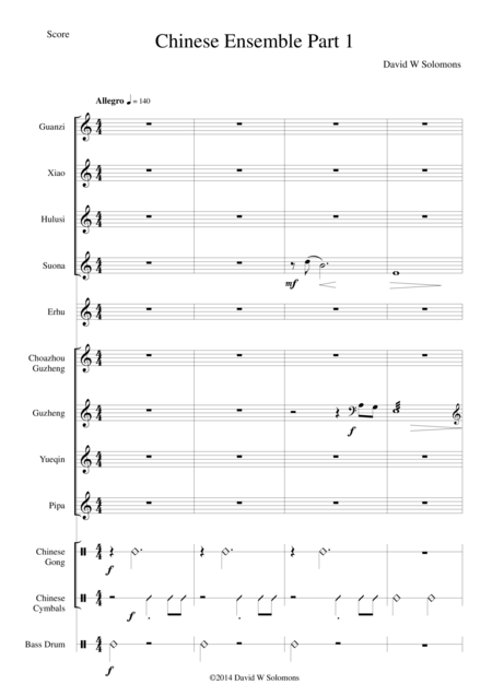 Free Sheet Music Chinese Ensemble Part 1