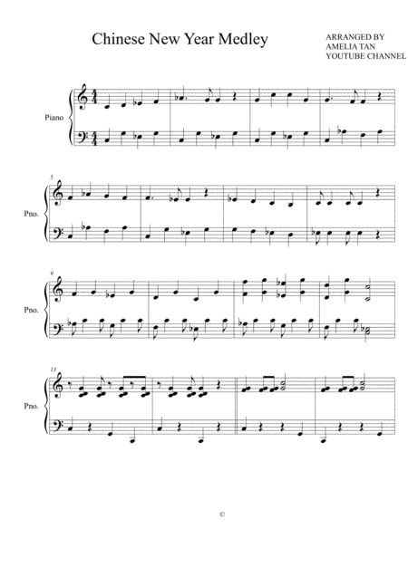 Chinese Songs Medley For Lunar New Year Sheet Music