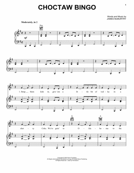 Free Sheet Music Choctaw Bingo