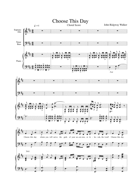 Free Sheet Music Choose This Day