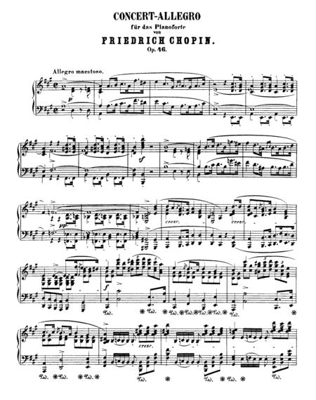 Free Sheet Music Chopin Allegro De Concert In A Major Op 46 Complete Version