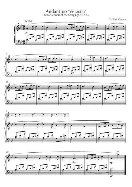 Chopin Andantino B 117 Spring Sheet Music