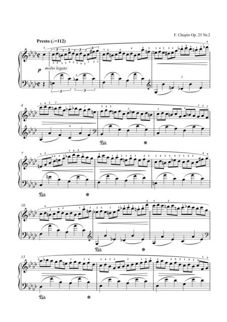 Free Sheet Music Chopin Etude F Minor Op 25 No 2