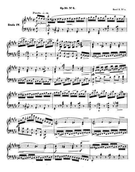 Chopin Etude In C Minor Op 10 No 4 Original Complete Version Sheet Music