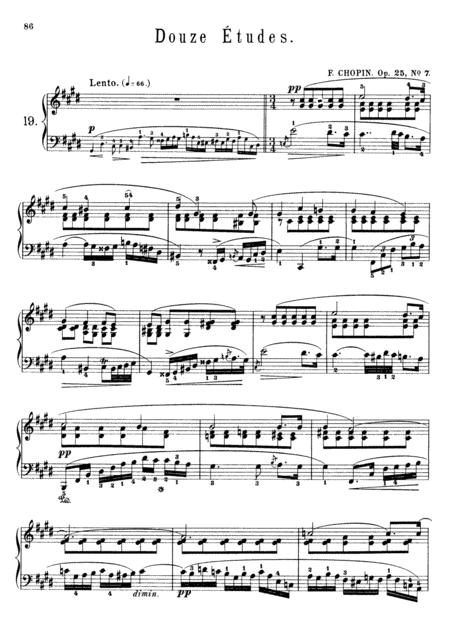 Chopin Etude In C Minor Op 25 No 7 Original Complete Version Sheet Music