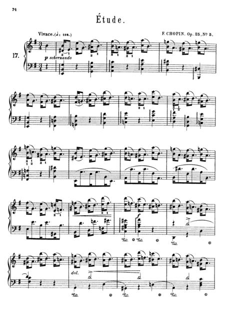 Chopin Etude In E Minor Op 25 No 5 Original Complete Version Sheet Music