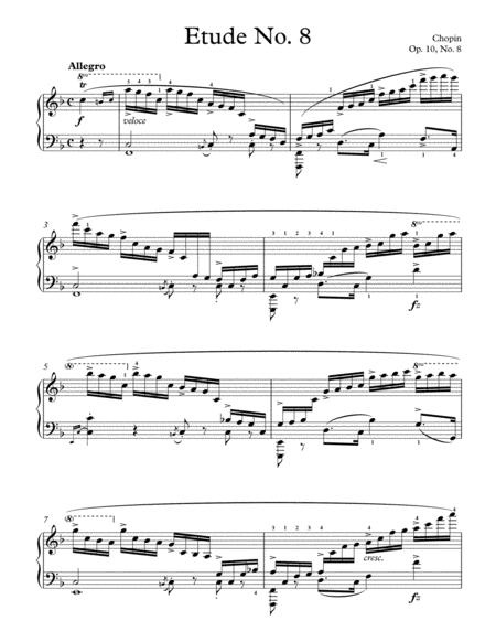 Chopin Etude In F Major Op 10 No 8 Original Complete Version Sheet Music